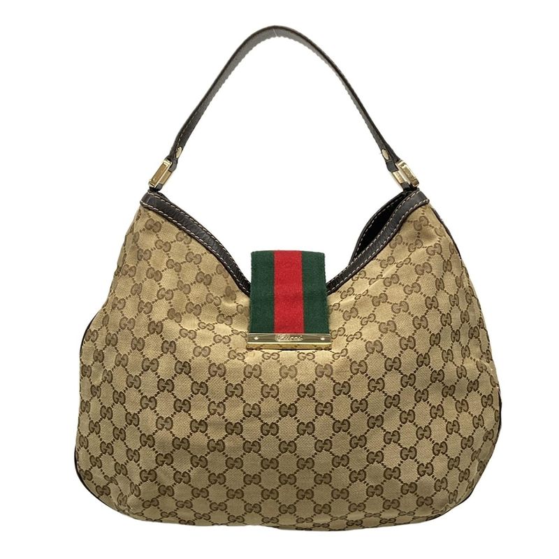 Gucci Shoulder Bag Sherry GG Pattern 233604 Beige X Dark Brown X Multi Leather