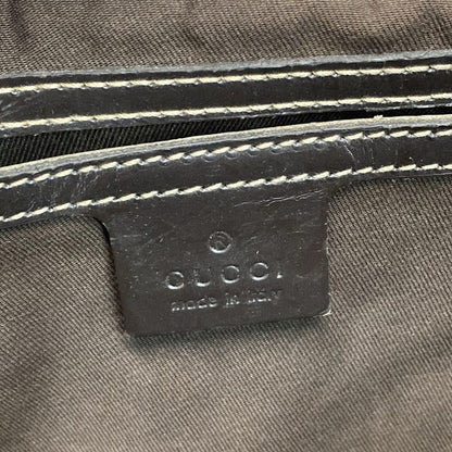 Gucci Tote Bag GG Supreme 203494 Beige X Dark Brown Leather