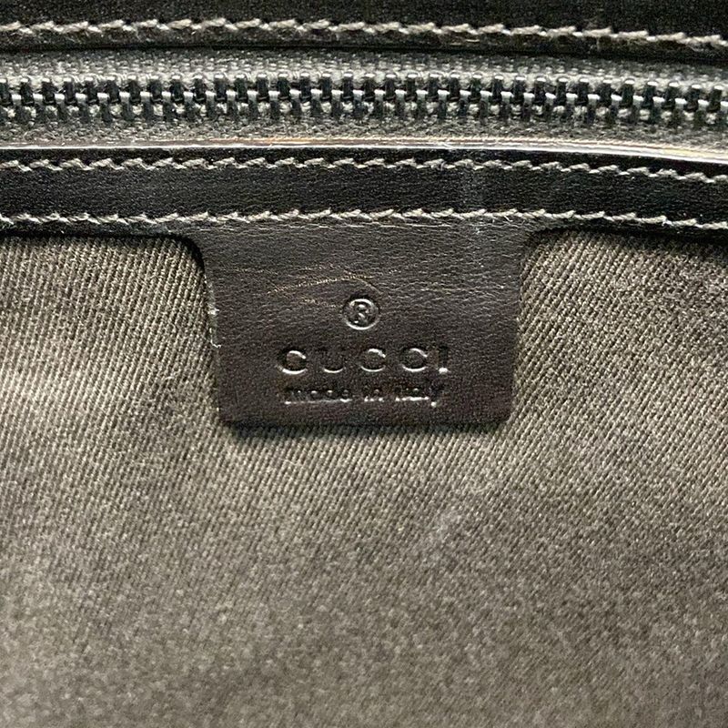 Gucci Tote Bag GG Pattern 106241 Beige X Dark Brown Leather