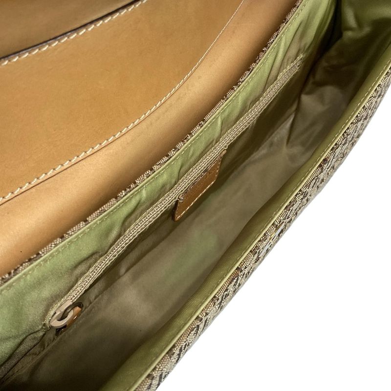 Dior Christian Dior Shoulder Bag Street Chic Trotter Beige X Brown Leather