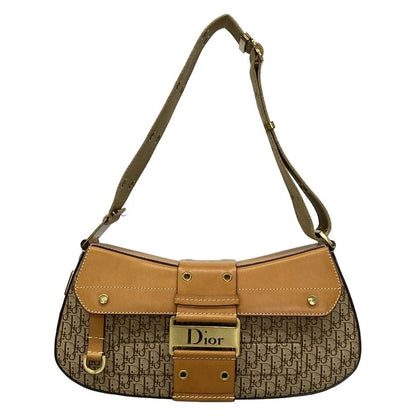 Dior Christian Dior Shoulder Bag Street Chic Trotter Beige X Brown Leather