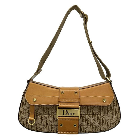 Dior Christian Dior Shoulder Bag Street Chic Trotter Beige X Brown Leather