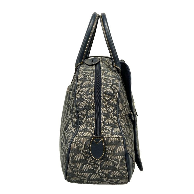 Dior Christian Dior Handbag Double Saddle Bag Navy X Ivory Leather