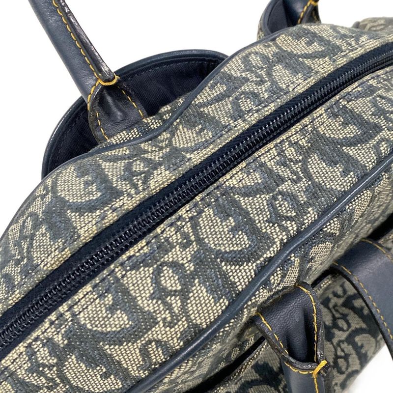 Dior Christian Dior Handbag Double Saddle Bag Navy X Ivory Leather