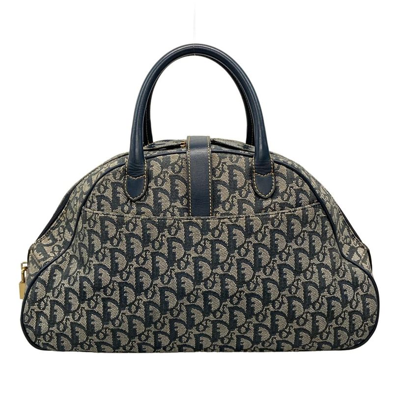 Dior Christian Dior Handbag Double Saddle Bag Navy X Ivory Leather