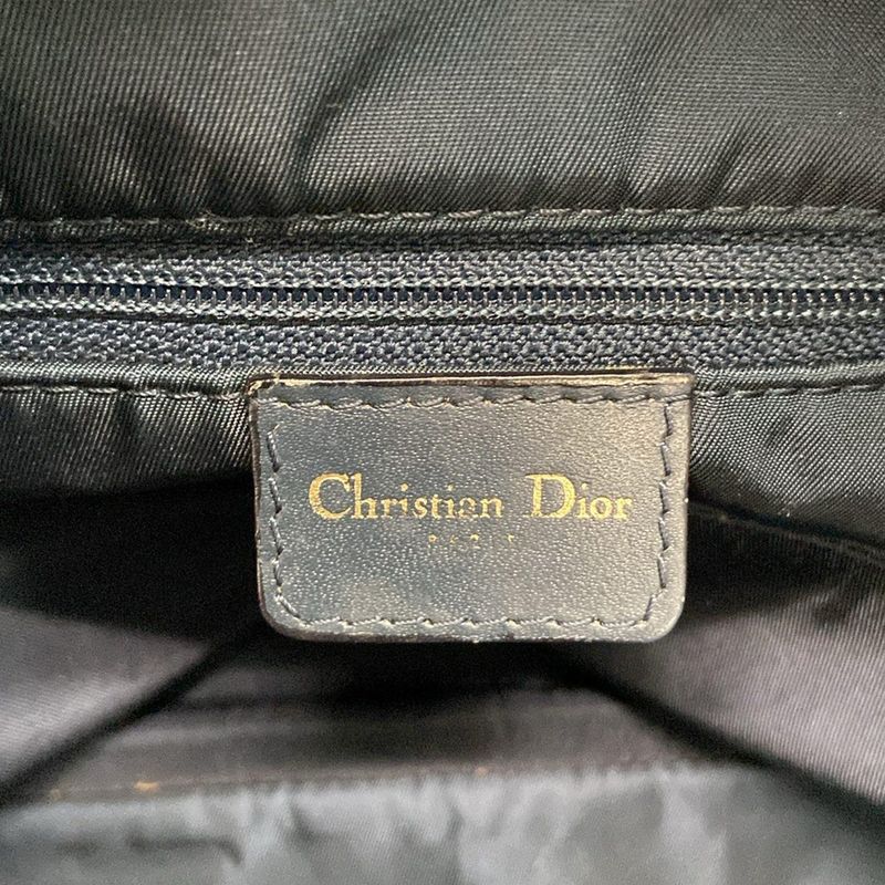 Dior Christian Dior Handbag Double Saddle Bag Navy X Ivory Leather