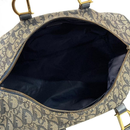 Dior Christian Dior Handbag Trotter Navy X Ivory Mini Boston Leather