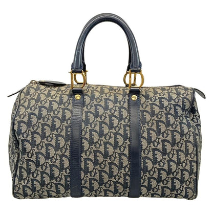 Dior Christian Dior Handbag Trotter Navy X Ivory Mini Boston Leather