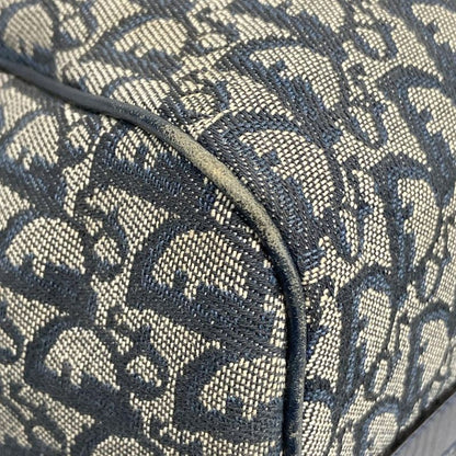 Dior Christian Dior Handbag Trotter Navy X Ivory Mini Boston Leather