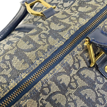 Dior Christian Dior Handbag Trotter Navy X Ivory Mini Boston Leather