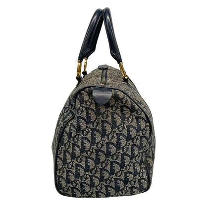 Dior Christian Dior Handbag Trotter Navy X Ivory Mini Boston Leather