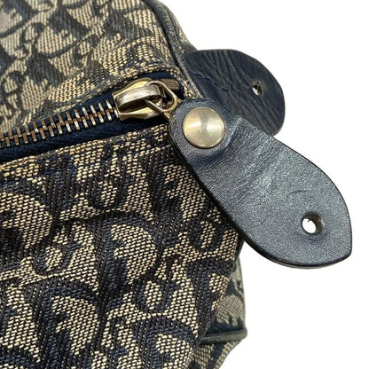 Dior Christian Dior Handbag Trotter Navy X Ivory Mini Boston Leather