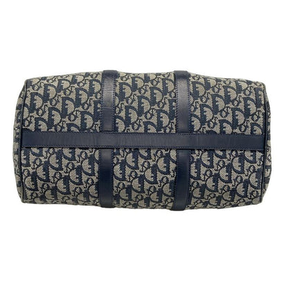 Dior Christian Dior Handbag Trotter Navy X Ivory Mini Boston Leather