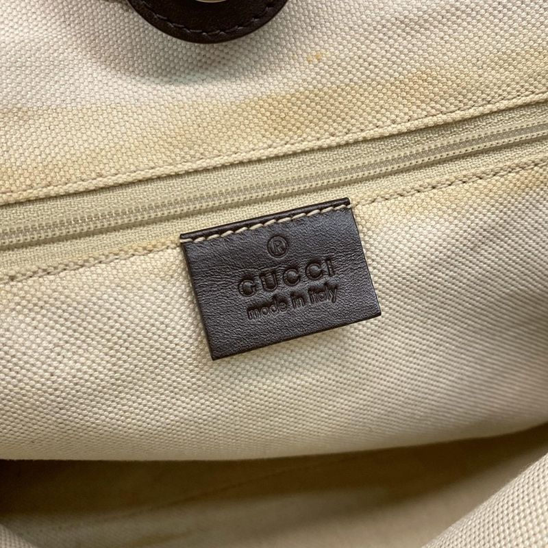 Gucci Tote Bag Sookie GG Pattern 211944 Beige X Dark Brown Leather