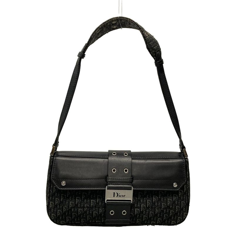 Dior Christian Dior Shoulder Bag Street Chic Trotter Black X Gray Leather
