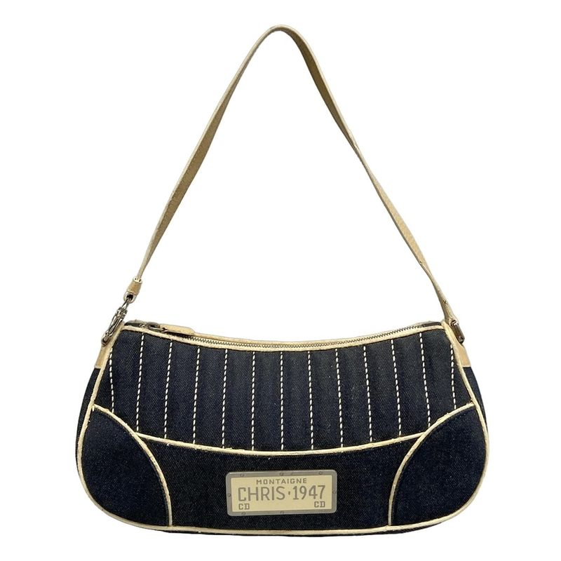 Dior Christian Dior Shoulder Bag - Navy X Ivory Leather