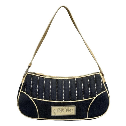 Dior Christian Dior Shoulder Bag - Navy X Ivory Leather