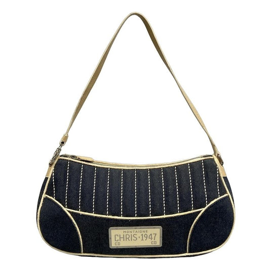Dior Christian Dior Shoulder Bag - Navy X Ivory Leather