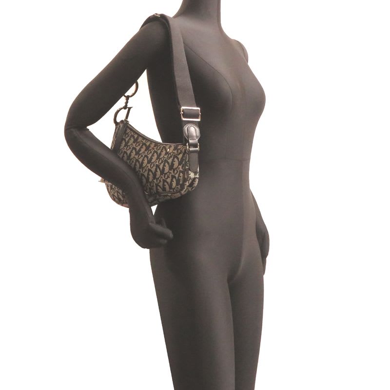 Christian Dior Shoulder Saddle Navy Bag