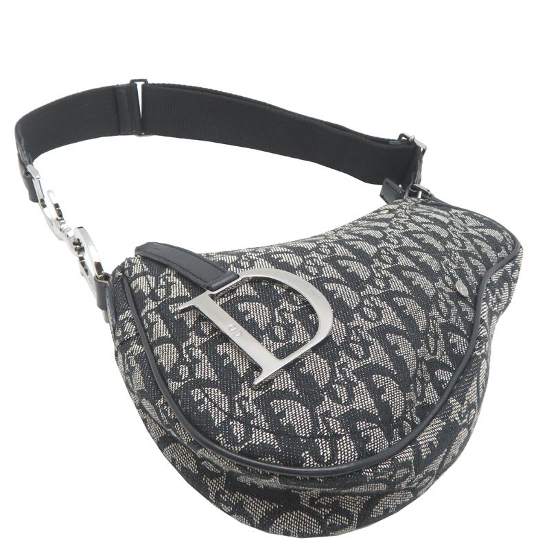 Christian Dior Shoulder Saddle Navy Bag