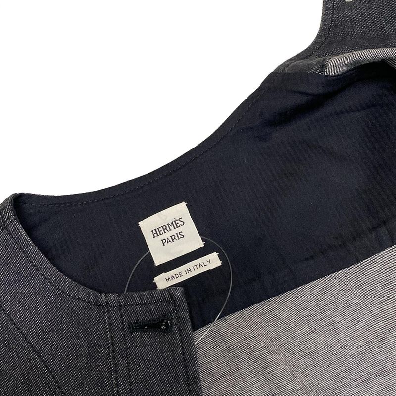 Hermes Jacket Size 34 S Women's - 2e0251dq Black Long Sleeve No Collar Denim