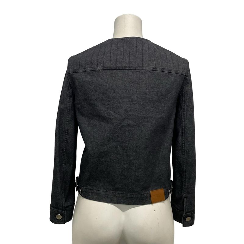 Hermes Jacket Size 34 S Women's - 2e0251dq Black Long Sleeve No Collar Denim