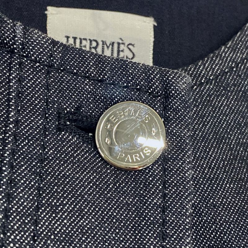 Hermes Jacket Size 34 S Women's - 2e0251dq Black Long Sleeve No Collar Denim