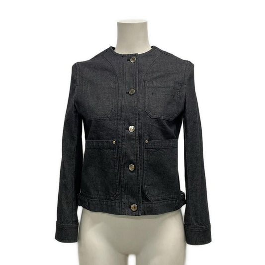 Hermes Jacket Size 34 S Women's - 2e0251dq Black Long Sleeve No Collar Denim