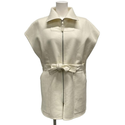 Hermes Vest Size 36 S Women's - 2h0132da Ivory Zip Up 2022aw Cashmere