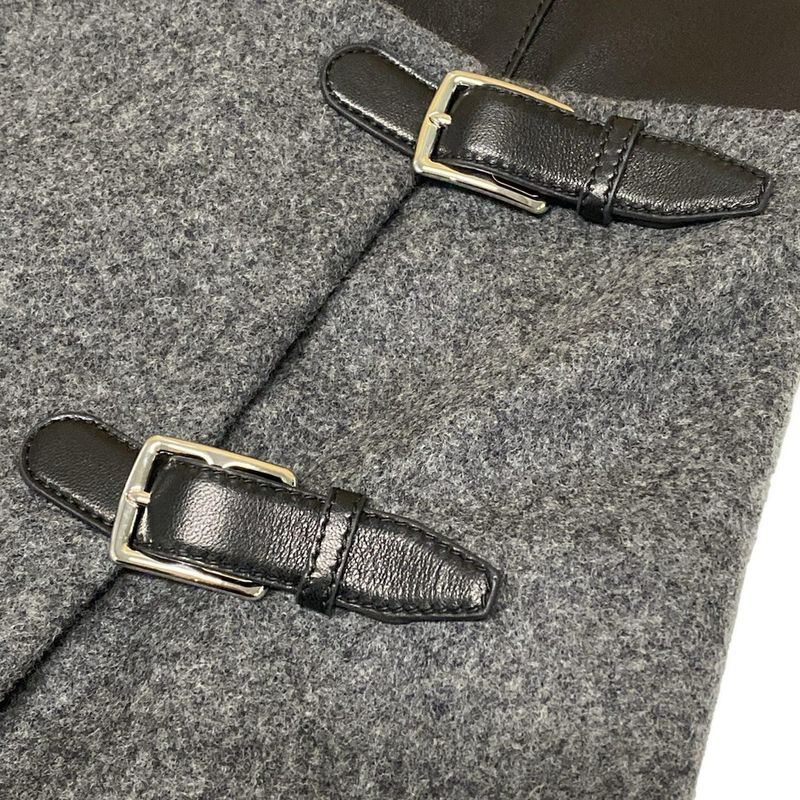 Hermes Wrap Skirt Size 38 M Women's - 5h0316dc Guri Mika (gray X Black) Knee