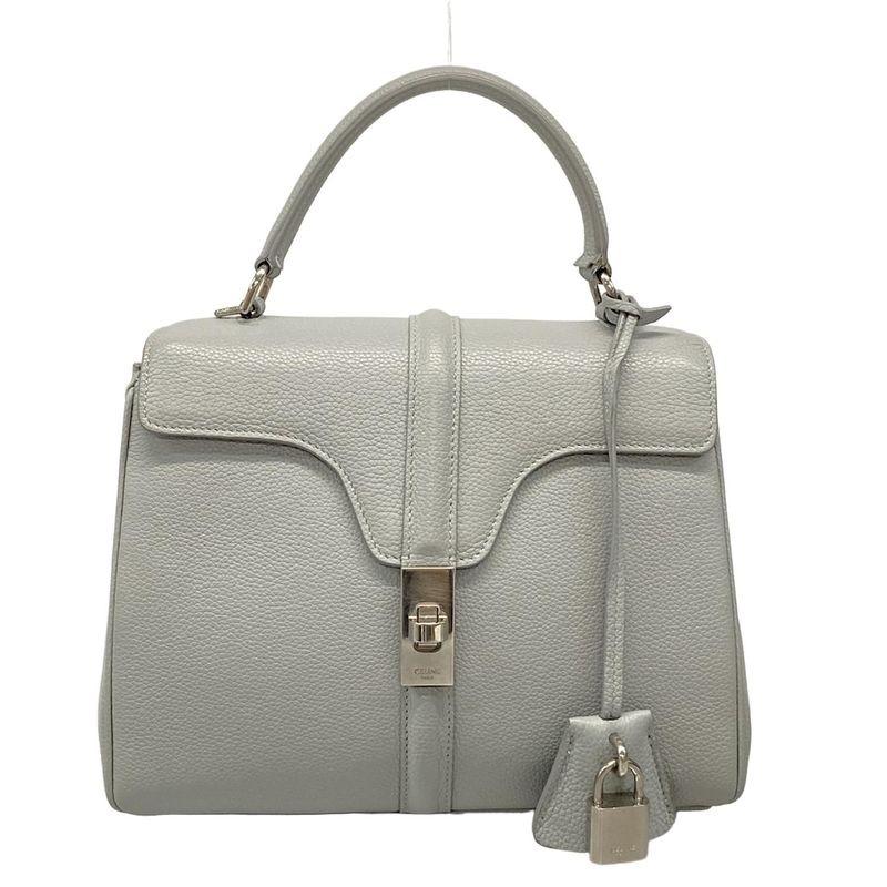 Celine Handbag 16 (Saise) Light Gray Leather