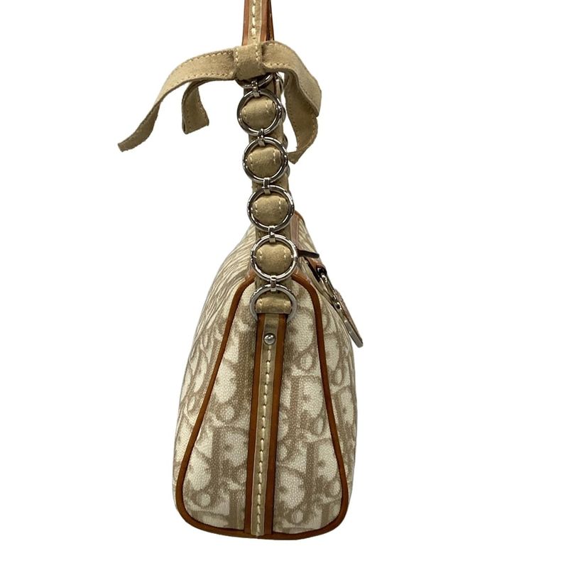 Dior Christian Dior Shoulder Bag Romantic Beige X Brown Chain Shoulder Leather
