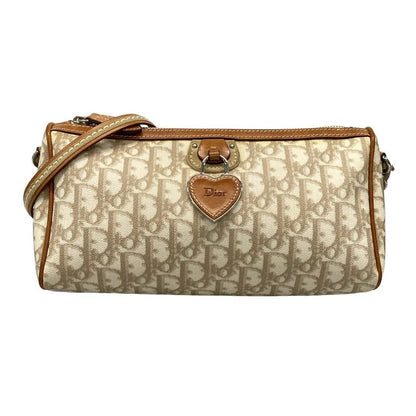 Dior Christian Dior Shoulder Bag Romantic Beige X Brown Chain Shoulder Leather
