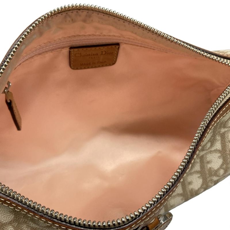 Dior Christian Dior Shoulder Bag Romantic Beige X Brown Chain Shoulder Leather