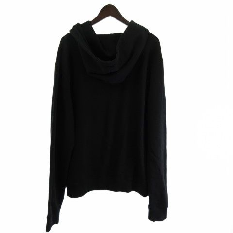 Saint Laurent Paris Logo Print Pullover Parka Hoodie L Black 60tz 561169 Yb2zw