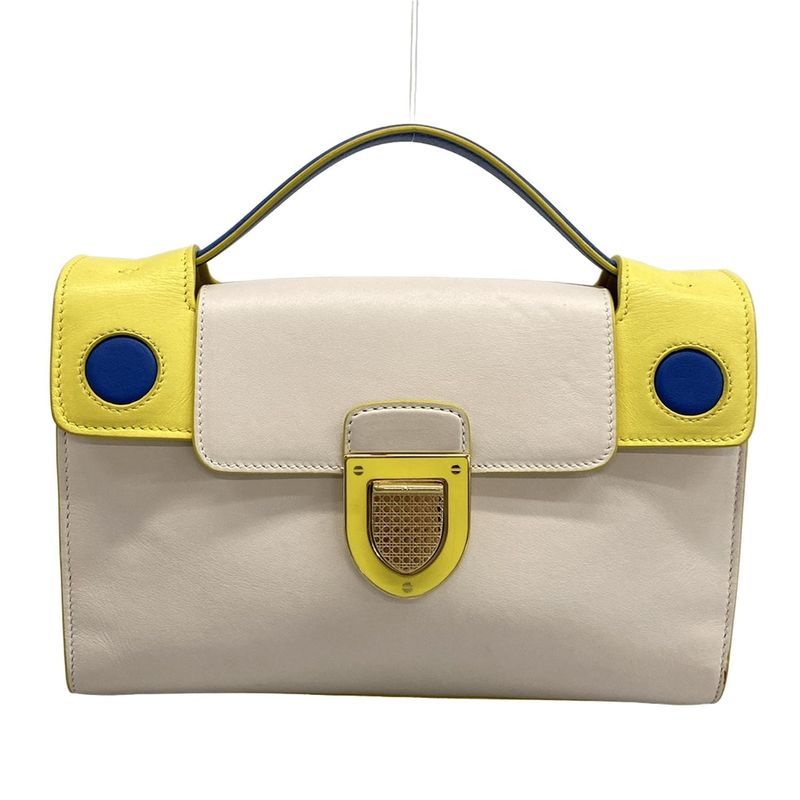 Dior Christian Dior Handbag Dior Ever White X Yellow X Multi Leather