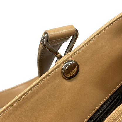 Dior Christian Dior Tote Bag Trotter Dark Brown X White X Beige Leather