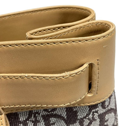 Dior Christian Dior Tote Bag Trotter Dark Brown X White X Beige Leather