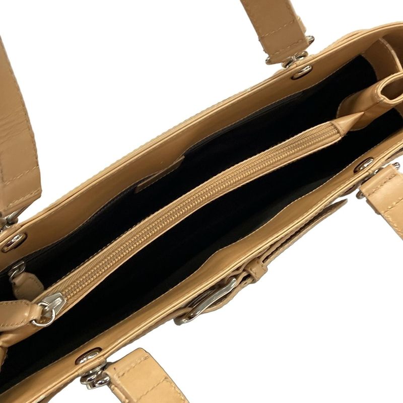 Dior Christian Dior Tote Bag Trotter Dark Brown X White X Beige Leather