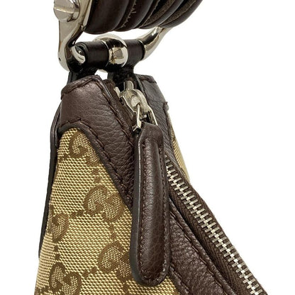 Gucci Shoulder Bag GG Pattern 240261 Beige X Dark Brown Leather