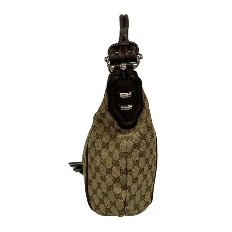 Gucci Shoulder Bag GG Pattern 240261 Beige X Dark Brown Leather