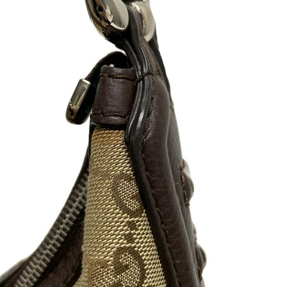 Gucci Shoulder Bag GG Pattern 240261 Beige X Dark Brown Leather