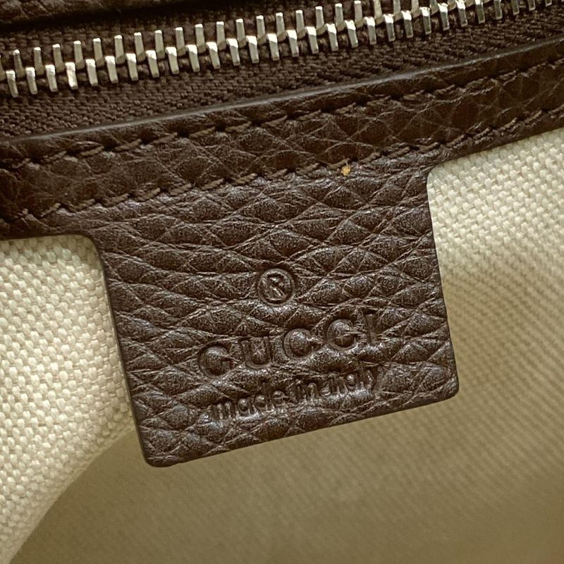 Gucci Shoulder Bag GG Pattern 240261 Beige X Dark Brown Leather