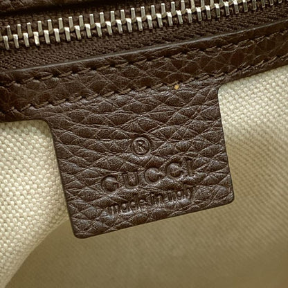 Gucci Shoulder Bag GG Pattern 240261 Beige X Dark Brown Leather