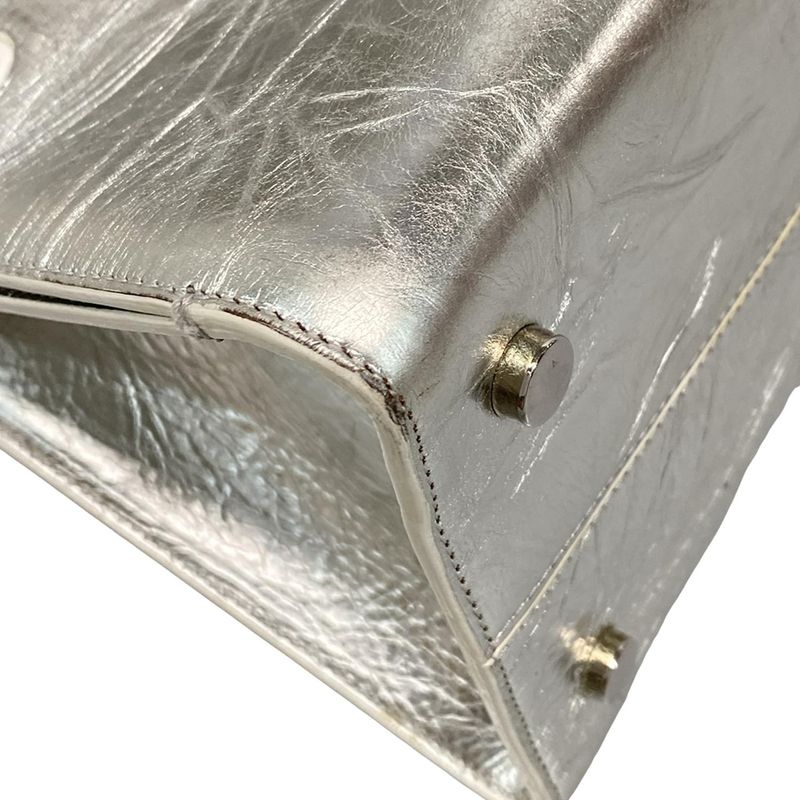 Dior Christian Dior Handbag Dior Ever Silver X White Leather
