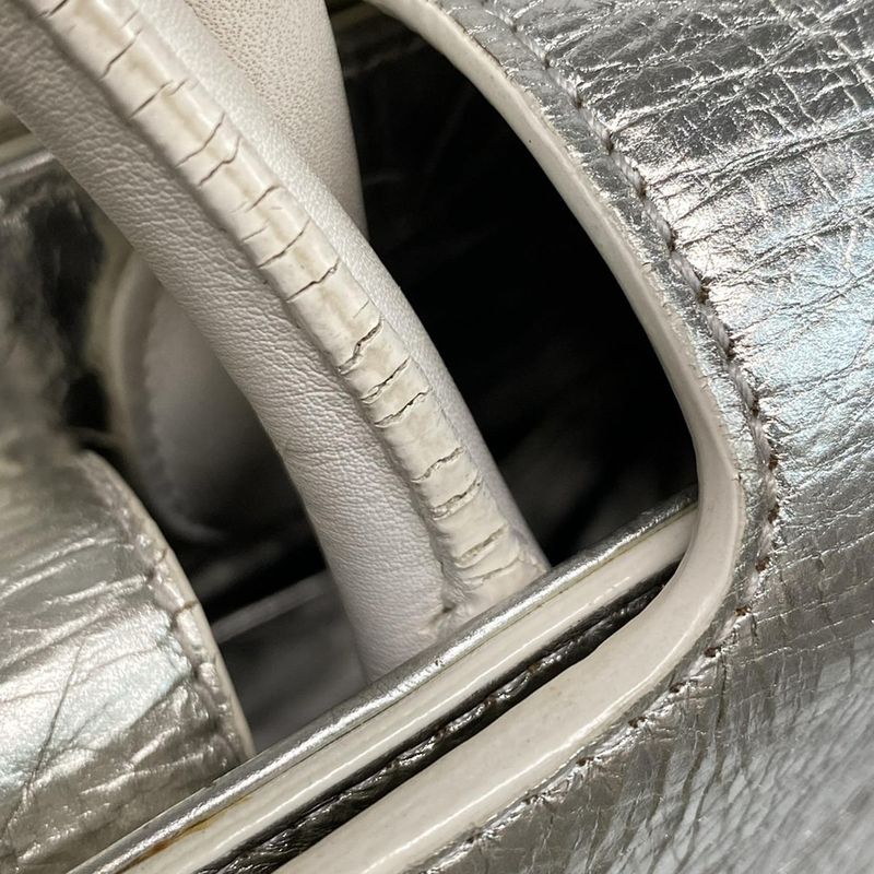 Dior Christian Dior Handbag Dior Ever Silver X White Leather