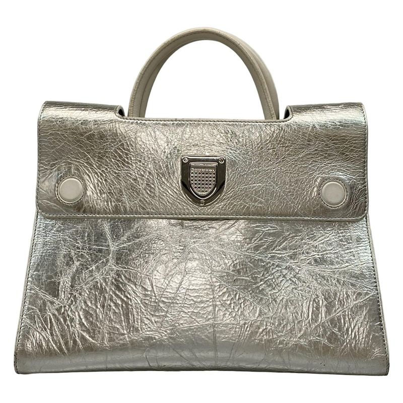 Dior Christian Dior Handbag Dior Ever Silver X White Leather