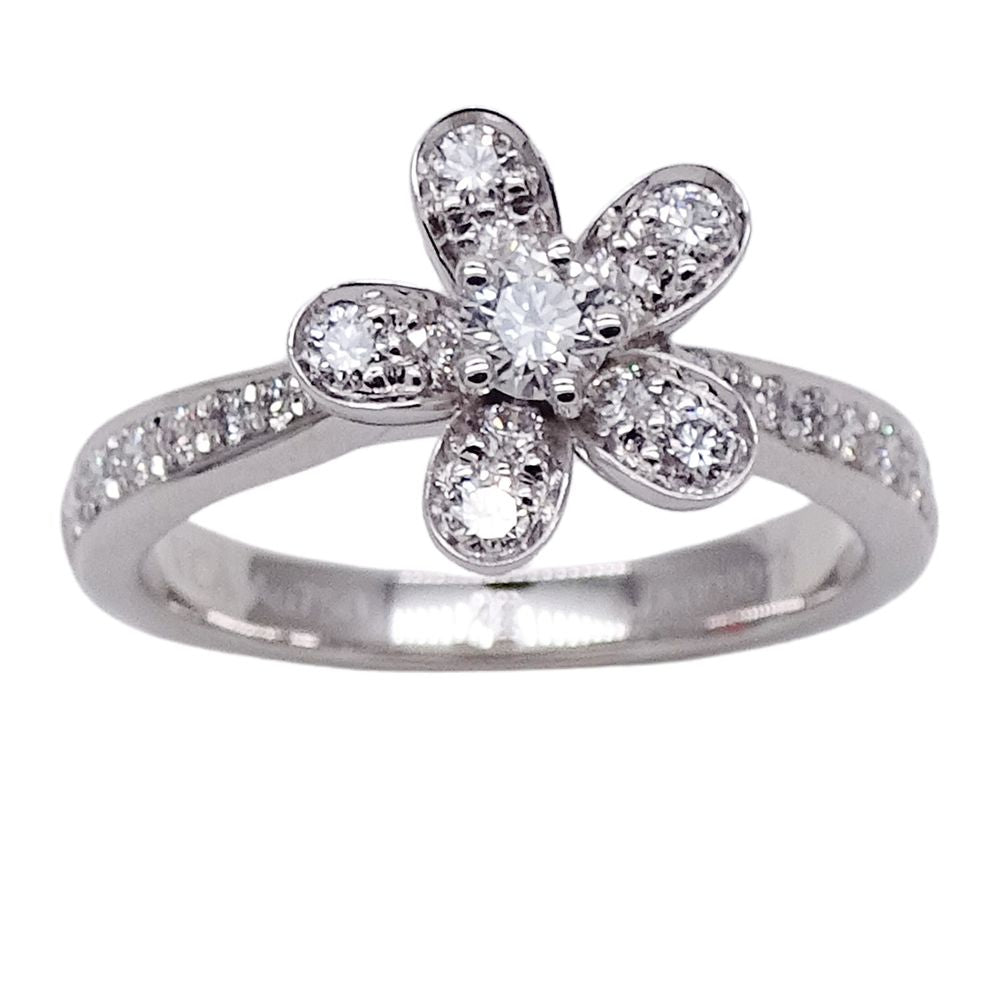 Van Cleef & Arpels Ring Women'S Brand Ring 750wg Diamond Socrates 1 Flower