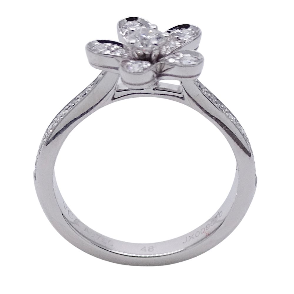 Van Cleef & Arpels Ring Women'S Brand Ring 750wg Diamond Socrates 1 Flower