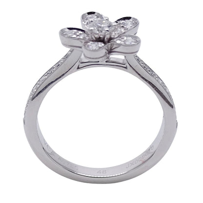 Van Cleef & Arpels Ring Women'S Brand Ring 750wg Diamond Socrates 1 Flower